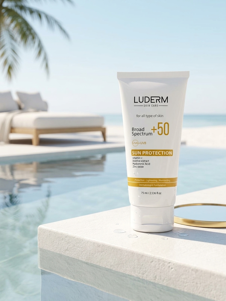 LUDERM Broad Spectrum SPF 50 Sun Protection Cream for All Skin Types, 75ml - الصورة 2
