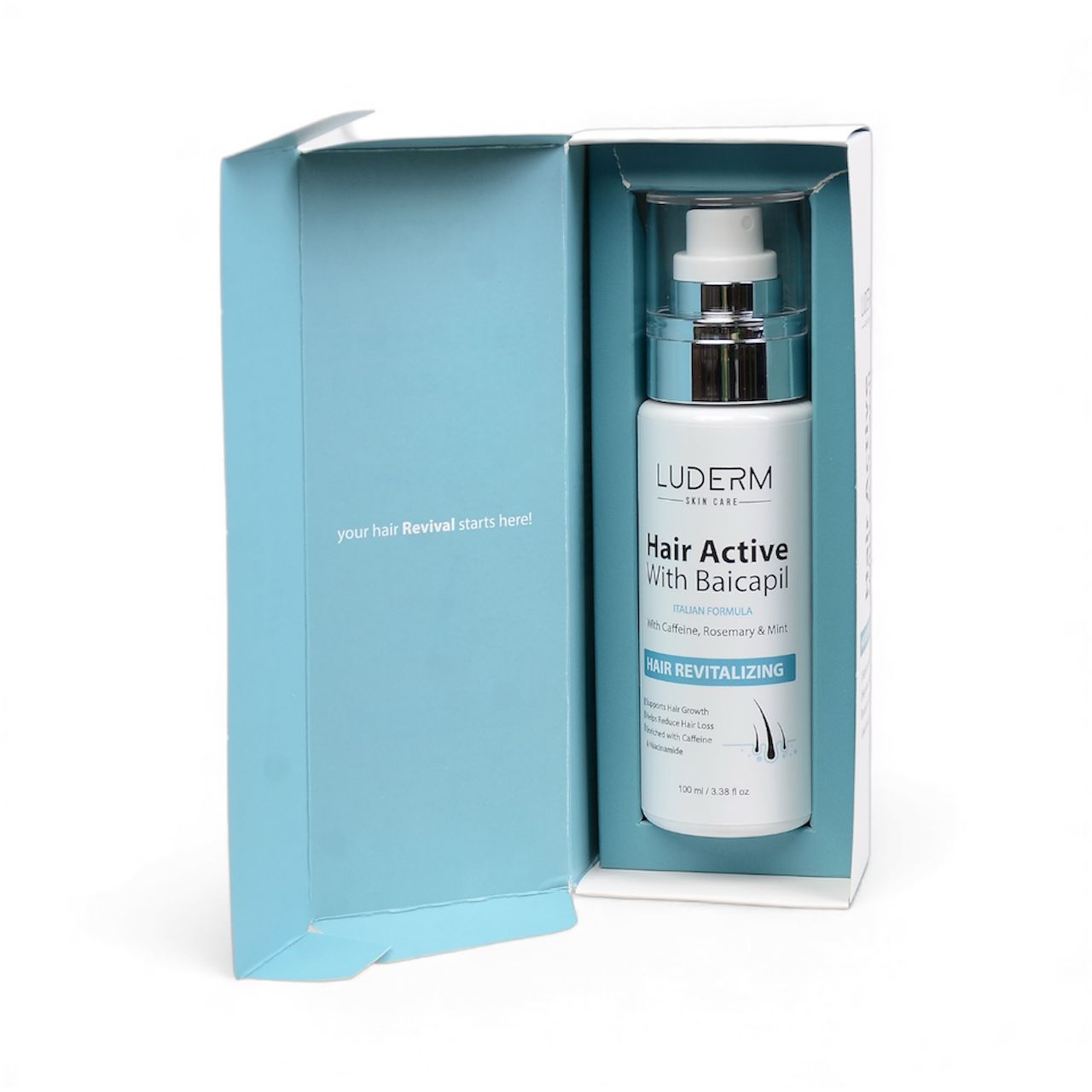 Italian Formula Hair Active Serum by LUDERM, Enriched with Caffeine & Niacinamide - الصورة 3