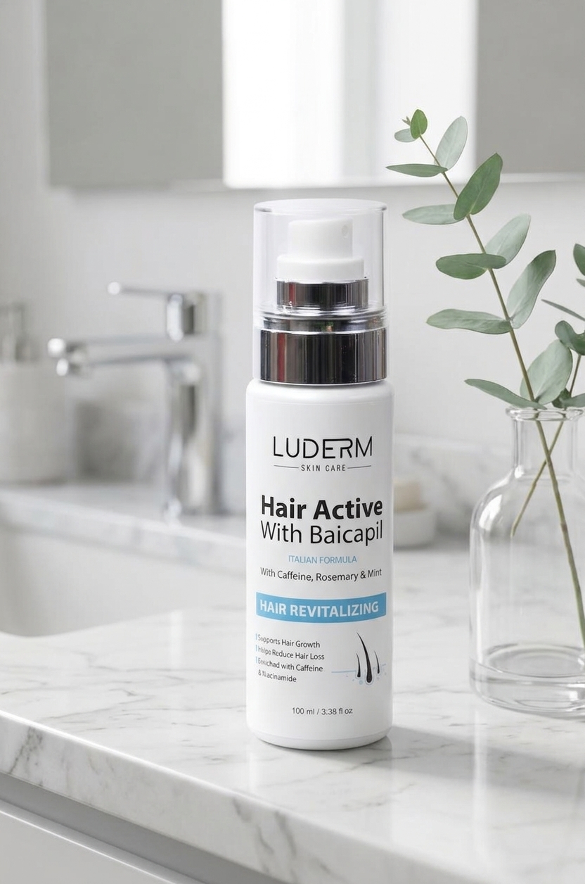 Italian Formula Hair Active Serum by LUDERM, Enriched with Caffeine & Niacinamide - الصورة 2